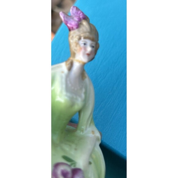 Antique Madame Pompadour Dresser Doll E&R Germany Trinket Powder Box Porcelain - Picture 9 of 9